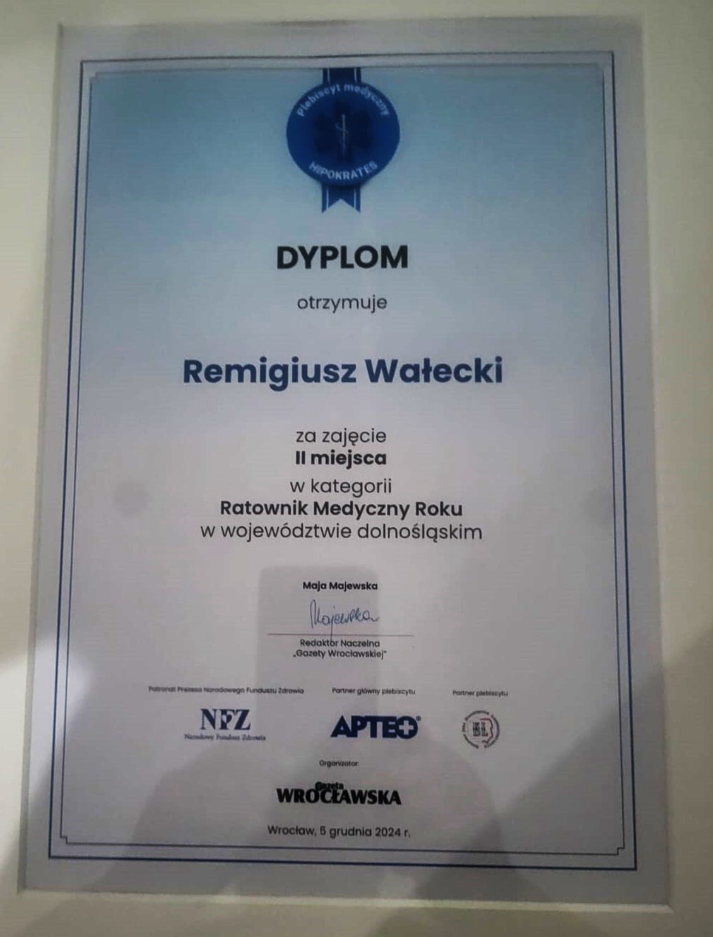 Gratulacje dla Pana Remigiusza Wałeckiego!