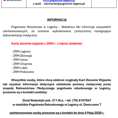 Brakowanie dokumentacji medycznej z roku 2003