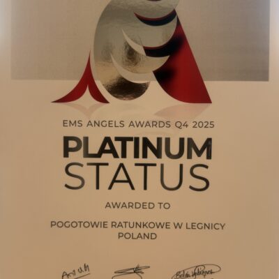 POGOTOWIE RATUNKOWE W LEGNICY Z PLATYNOWYM STATUSEM EMS ANGELS AWARDS