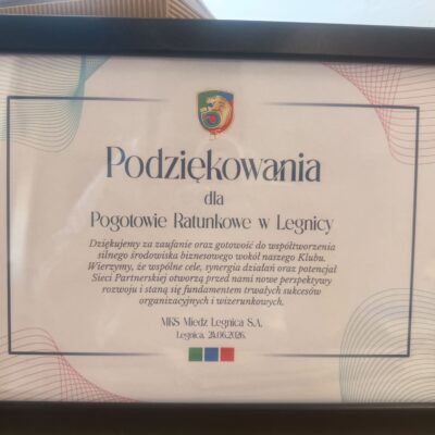 PODZIĘKOWANIA ZA WSPÓŁPRACĘ