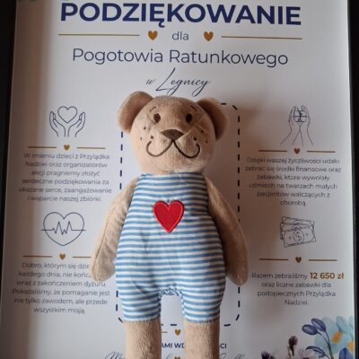 PODZIĘKOWANIA DLA POGOTOWIA RATUNKOWEGO W LEGNICY