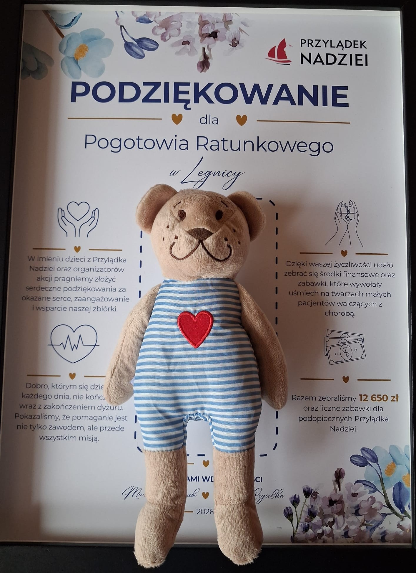 PODZIĘKOWANIA DLA POGOTOWIA RATUNKOWEGO W LEGNICY